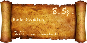 Bede Szabina névjegykártya
