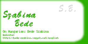 szabina bede business card